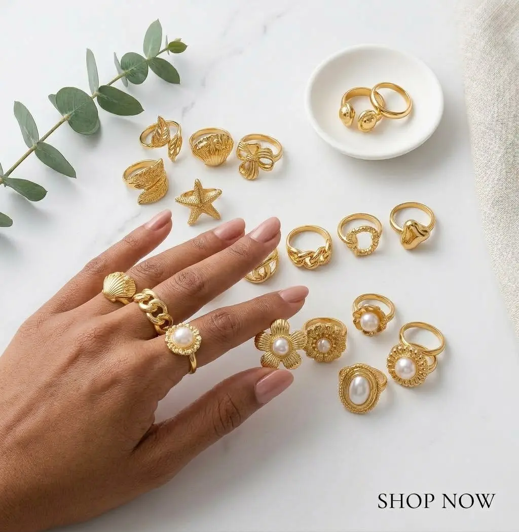 Set de anillos dorados